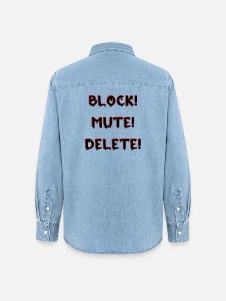 BLOCK MUTE DELETE - Frauen Jeanshemd Organic von Stanley/Stella - verwaschenes Hellblau