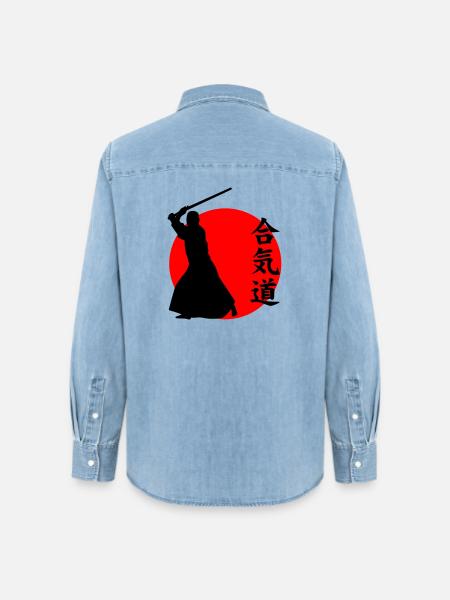 Aïkido - Chemise en denim femme bio Stanley/Stella - bleu clair délavé