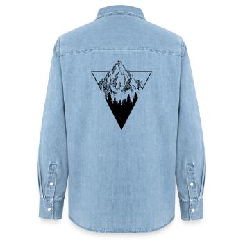 Berg - Frauen Jeanshemd Organic von Stanley/Stella - verwaschenes Hellblau - Hinten - AI Model Female 172 light (172cm)
