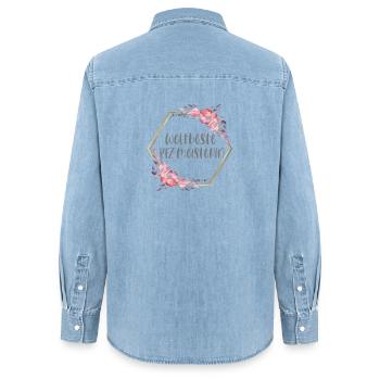 Weltbeste KFZ-Meisterin Beruf Geschenk - Frauen Jeanshemd Organic von Stanley/Stella - verwaschenes Hellblau - Hinten - AI Model Female 172 light (172cm)