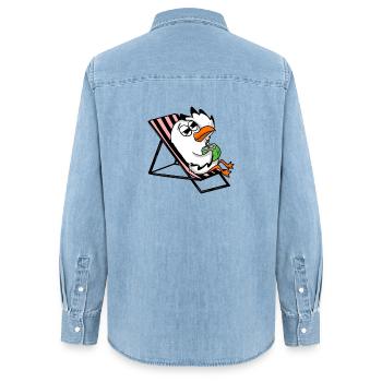 Mouette - Chemise en denim femme bio Stanley/Stella - bleu clair délavé - Dos - AI Model Female 172 light (172cm)