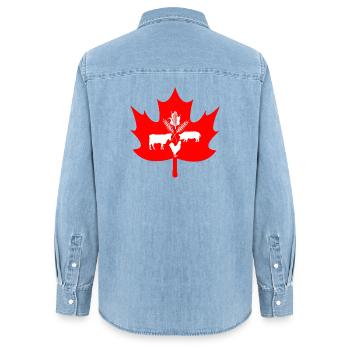 Kanada Ahornblatt Bauernhoftiere Logo - Frauen Jeanshemd Organic von Stanley/Stella - verwaschenes Hellblau - Hinten - AI Model Female 172 light (172cm)