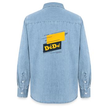 Dédé - Frauen Jeanshemd Organic von Stanley/Stella - verwaschenes Hellblau - Hinten - AI Model Female 172 light (172cm)