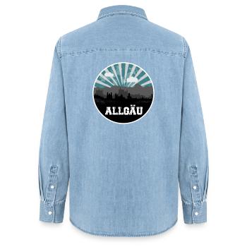 Ligne d’horizon de l’heure bleue de l’Allgäu - Chemise en denim femme bio Stanley/Stella - bleu clair délavé - Dos - AI Model Female 172 light (172cm)