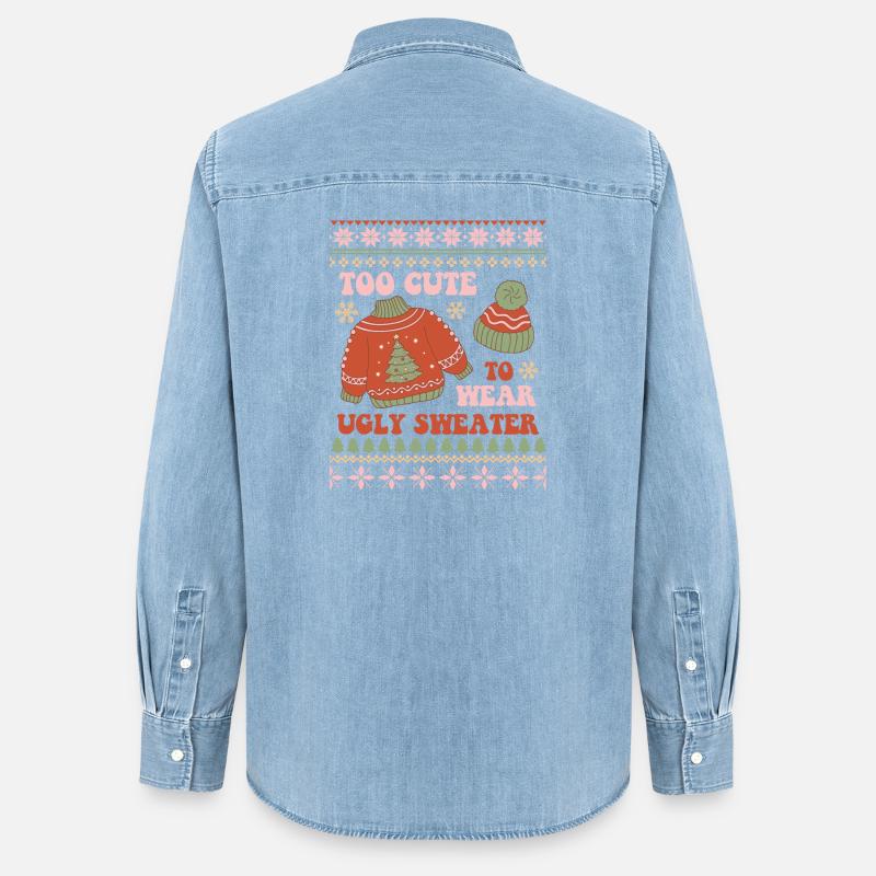 Hässlicher Weihnachtspullover - Frauen Jeanshemd Organic von Stanley/Stella - verwaschenes Hellblau