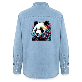 Panda - Chemise en denim femme bio Stanley/Stella - bleu clair délavé - Dos - AI Model Female 172 light (172cm)