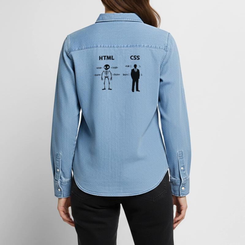 Developer Programmer Coden Css Scripting Code Women’s Organic Denim Shirt by Stanley/Stella