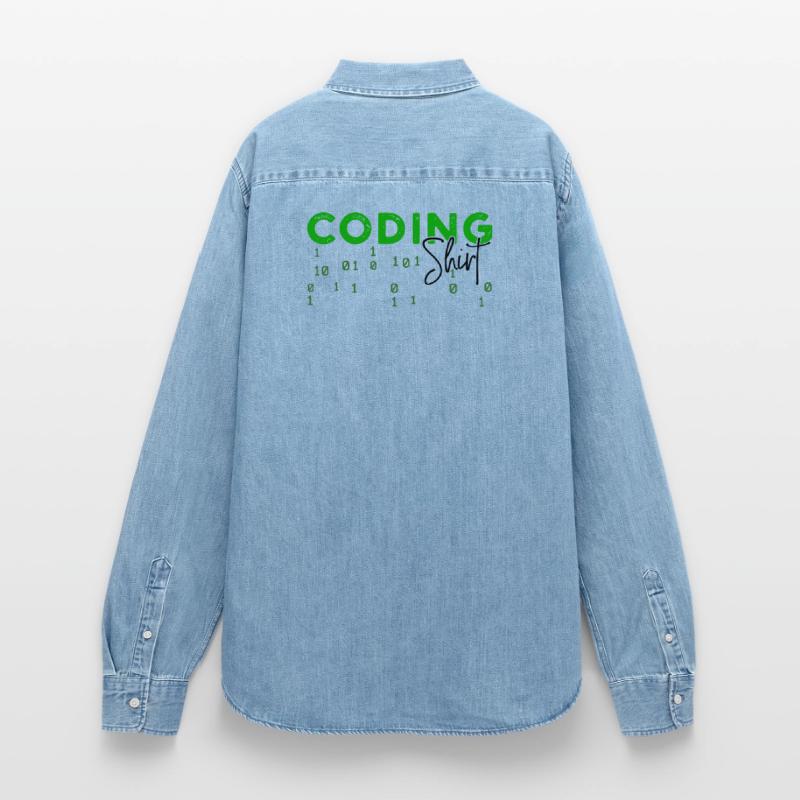 Coden Developer Programmer Web Developer Saying Women’s Organic Denim Shirt by Stanley/Stella