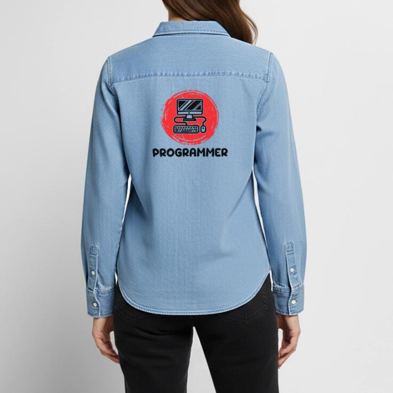 Computer Developer Programmierer Code Skripting Frauen Jeanshemd Organic von Stanley/Stella