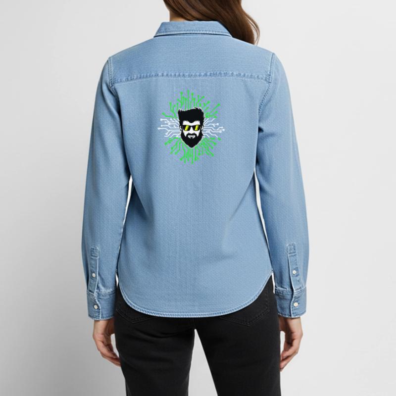 Computerfreak Developer Open Source Code Skripting Frauen Jeanshemd Organic von Stanley/Stella