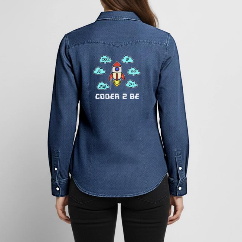 Developer Statement Css Php Java C++ Programmer Women’s Organic Denim Shirt by Stanley/Stella