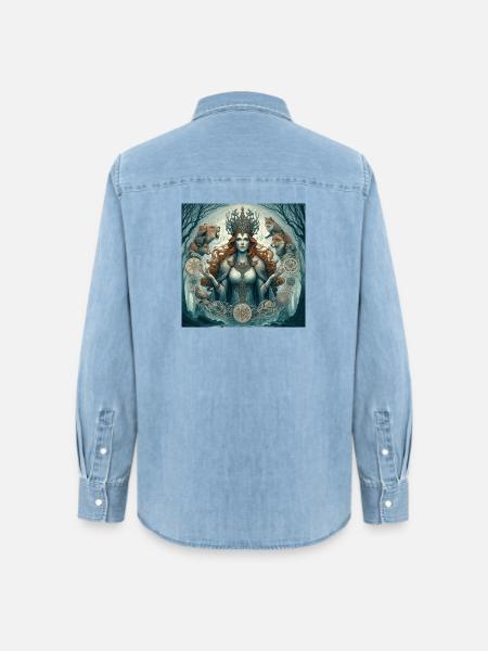 Keltische Göttin - Frauen Jeanshemd Organic von Stanley/Stella - verwaschenes Hellblau