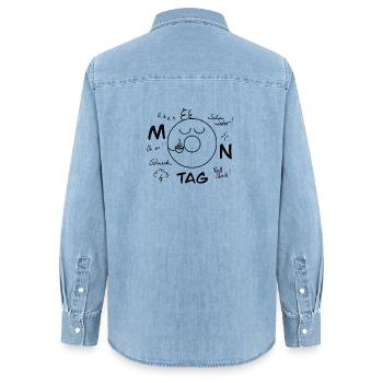 Monday Blues - Women’s Organic Denim Shirt by Stanley/Stella - light wash - Back - AI Model Female 172 light (172cm)