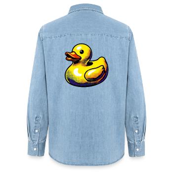 Ente Ente Ente Ente Ente - Frauen Jeanshemd Organic von Stanley/Stella - verwaschenes Hellblau - Hinten - AI Model Female 172 light (172cm)