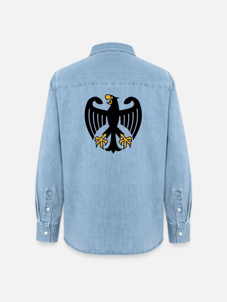 Armoiries de l’aigle de l’Allemagne - Chemise en denim femme bio Stanley/Stella - bleu clair délavé