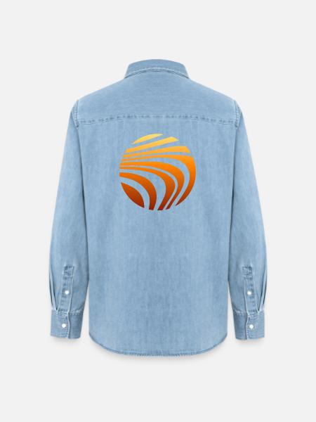 Muster Orange Verlauf - Frauen Jeanshemd Organic von Stanley/Stella - verwaschenes Hellblau