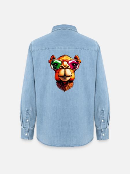 Kamel - Frauen Jeanshemd Organic von Stanley/Stella - verwaschenes Hellblau
