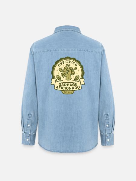 Certified Garbage Aficionado - Frauen Jeanshemd Organic von Stanley/Stella - verwaschenes Hellblau