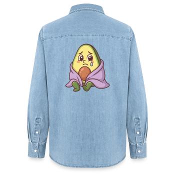 Avocat triste - Chemise en denim femme bio Stanley/Stella - bleu clair délavé - Dos - AI Model Female 172 light (172cm)