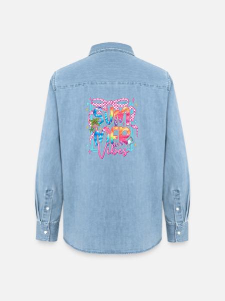 Tropical Breeze - Frauen Jeanshemd Organic von Stanley/Stella - verwaschenes Hellblau