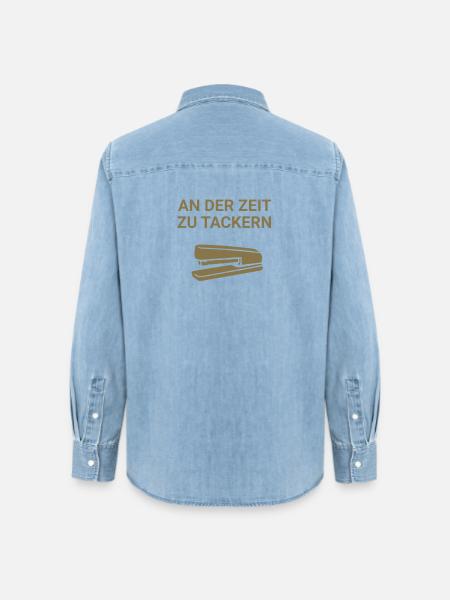 An der Zeit zu tackern - Frauen Jeanshemd Organic von Stanley/Stella - verwaschenes Hellblau