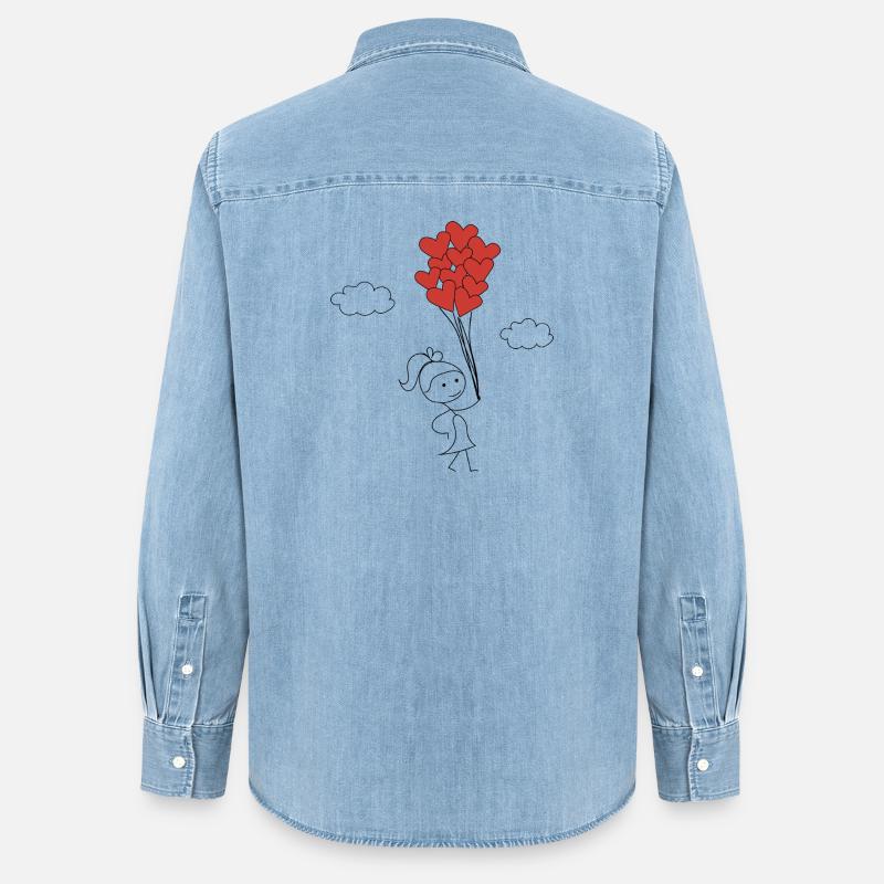 Süßes Mädchen - Frauen Jeanshemd Organic von Stanley/Stella - verwaschenes Hellblau