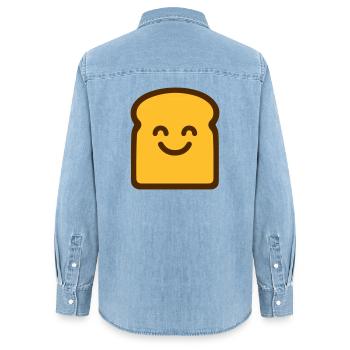 Cute Toast - Women’s Organic Denim Shirt by Stanley/Stella - light wash - Back - AI Model Female 172 light (172cm)