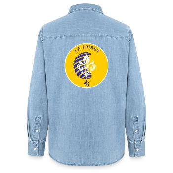 Fleur de Lys Loiret 45 - Women’s Organic Denim Shirt by Stanley/Stella - light wash - Back - AI Model Female 172 light (172cm)