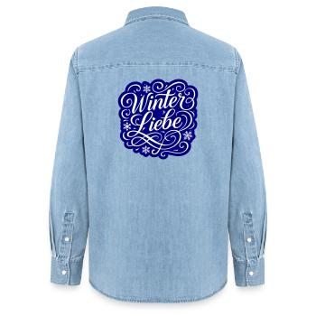 Amour d’hiver Coeur hivernal - Chemise en denim femme bio Stanley/Stella - bleu clair délavé - Dos - AI Model Female 172 light (172cm)
