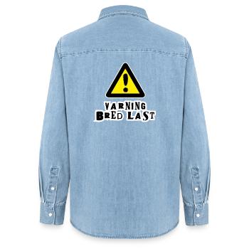 Warnung vor breiter Ladung - Frauen Jeanshemd Organic von Stanley/Stella - verwaschenes Hellblau - Hinten - AI Model Female 172 light (172cm)