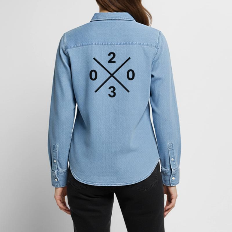 Dialing Code 0203 Duisburg Ruhrpott Merch Pullover Shirt Women’s Organic Denim Shirt by Stanley/Stella
