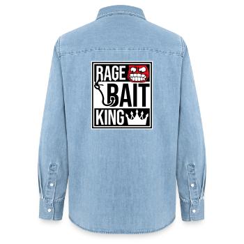 Rage Bait King Online Troll Aufmerksamkeit Spaß - Frauen Jeanshemd Organic von Stanley/Stella - verwaschenes Hellblau - Hinten - AI Model Female 172 light (172cm)