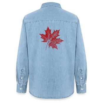 Maple leaf - Women’s Organic Denim Shirt by Stanley/Stella - light wash - Back - AI Model Female 172 light (172cm)