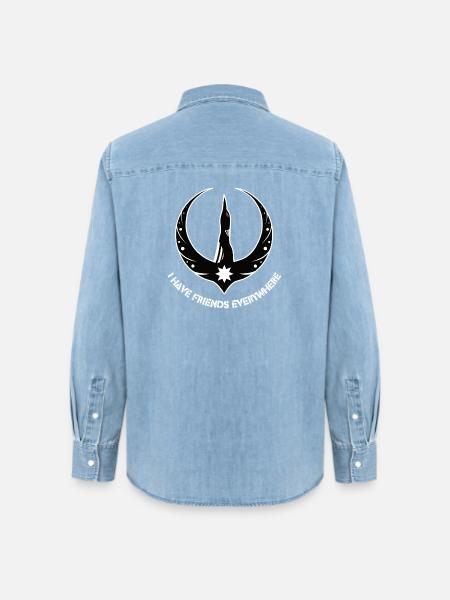 Rebellion Loon with Friends everywhere - Frauen Jeanshemd Organic von Stanley/Stella - verwaschenes Hellblau