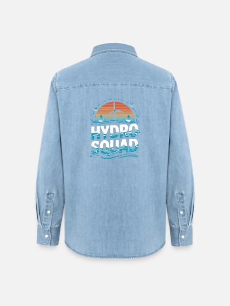  Hydro Squad Erneuerbare Energie Wasserkraft - Frauen Jeanshemd Organic von Stanley/Stella - verwaschenes Hellblau