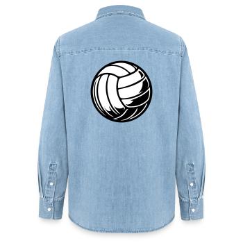 Volleyball Ball - Women’s Organic Denim Shirt by Stanley/Stella - light wash - Back - AI Model Female 172 light (172cm)