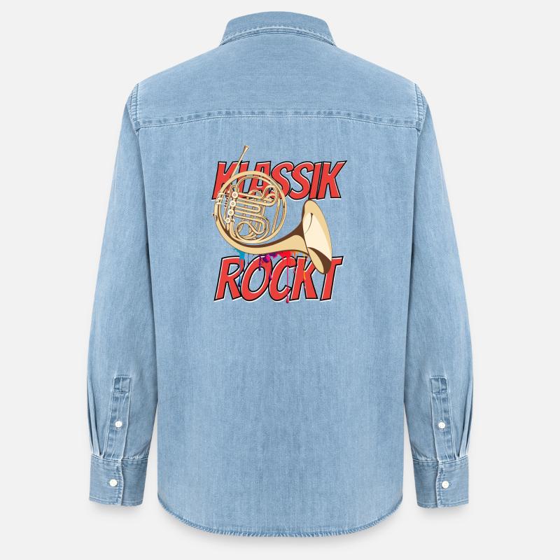 Corno Francese Orchestra Classical Rocks Cornista - Camicia di jeans Stella da donna - azzurro chiaro slavato