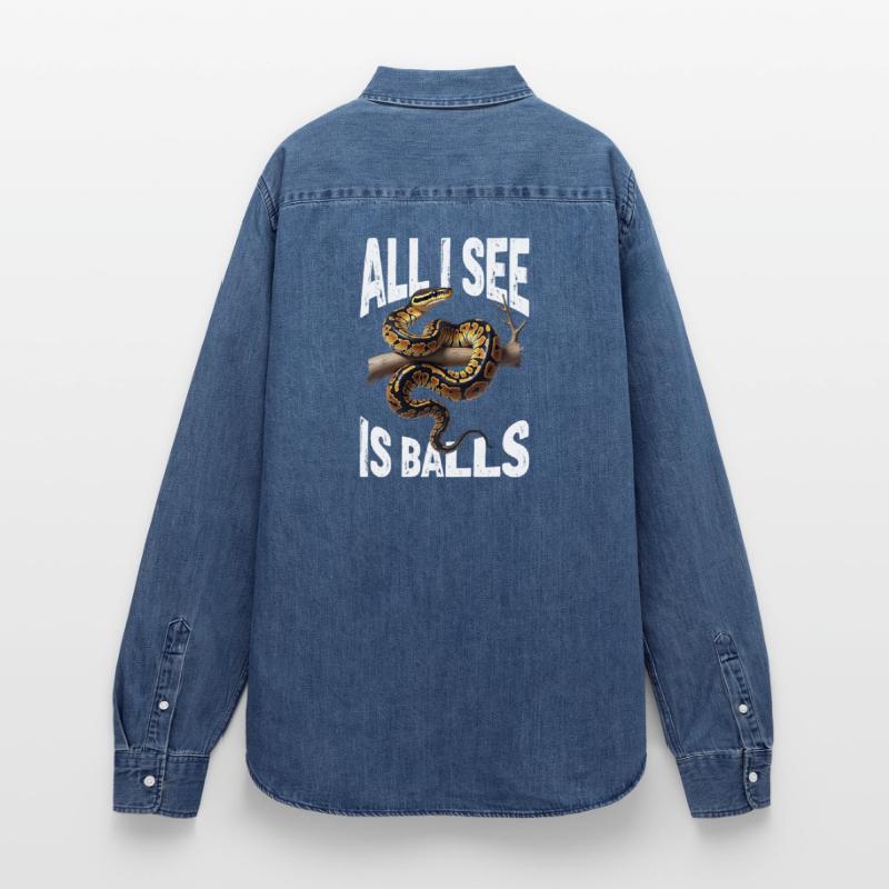 Python roi Serpents Amateurs de terrarium Python Chemise en denim femme bio Stanley/Stella