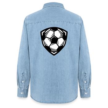 Soccer Ball - Women’s Organic Denim Shirt by Stanley/Stella - light wash - Back - AI Model Female 172 light (172cm)