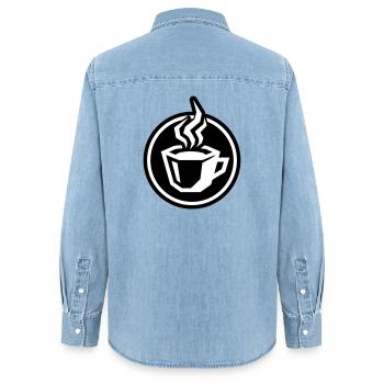Coffee Cup Icon - Women’s Organic Denim Shirt by Stanley/Stella - light wash - Back - AI Model Female 172 light (172cm)