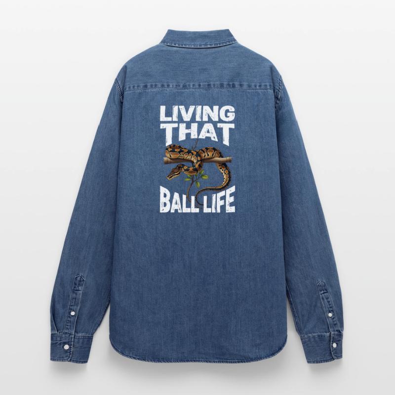 Python roi Serpents Amateurs de terrarium Python Chemise en denim femme bio Stanley/Stella