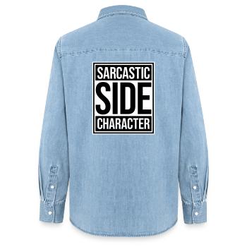 Sarcastic Side Character Lustig Sarkastisch Spruch - Frauen Jeanshemd Organic von Stanley/Stella - verwaschenes Hellblau - Hinten - AI Model Female 172 light (172cm)