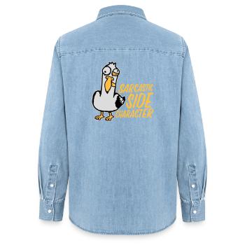 Verrückte Möwe Sarcastic Side Character Lustig - Frauen Jeanshemd Organic von Stanley/Stella - verwaschenes Hellblau - Hinten - AI Model Female 172 light (172cm)