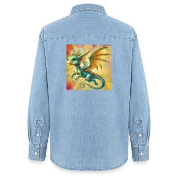 dragon - Chemise en denim femme bio Stanley/Stella - bleu clair délavé - Dos - AI Model Female 172 light (172cm)