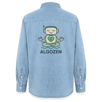 Robot Zen - Chemise en denim femme bio Stanley/Stella - bleu clair délavé - Dos - AI Model Female 172 light (172cm)