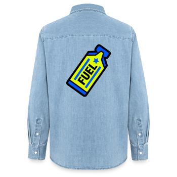 Fuel Energy Gel Ausdauer Sport - Frauen Jeanshemd Organic von Stanley/Stella - verwaschenes Hellblau - Hinten - AI Model Female 172 light (172cm)