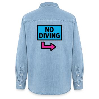 Piscine sans panneau de plongée rétro - Chemise en denim femme bio Stanley/Stella - bleu clair délavé - Dos - AI Model Female 172 light (172cm)