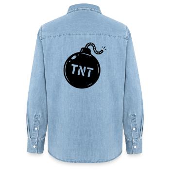 Bombe TNT Symbol - Frauen Jeanshemd Organic von Stanley/Stella - verwaschenes Hellblau - Hinten - AI Model Female 172 light (172cm)