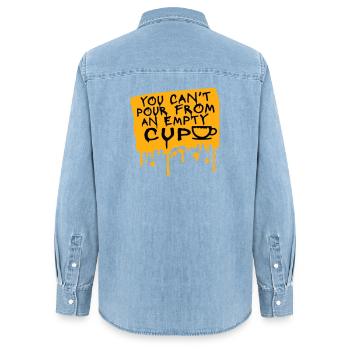 You Can't Pour From An Empty Cup Selbstfürsorge - Frauen Jeanshemd Organic von Stanley/Stella - verwaschenes Hellblau - Hinten - AI Model Female 172 light (172cm)
