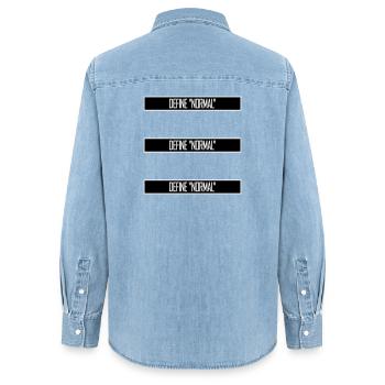 Définir le graphique sarcastique drôle normal - Chemise en denim femme bio Stanley/Stella - bleu clair délavé - Dos - AI Model Female 172 light (172cm)